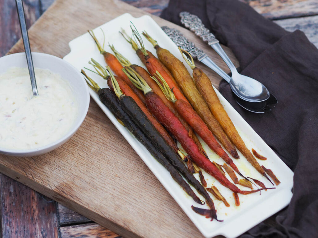 Rotie carrot in the oven