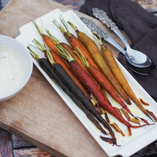 Rotie carrot in the oven