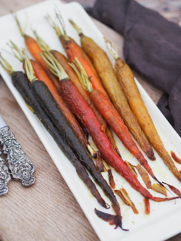 Multicolored roast carrot